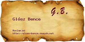 Glósz Bence névjegykártya